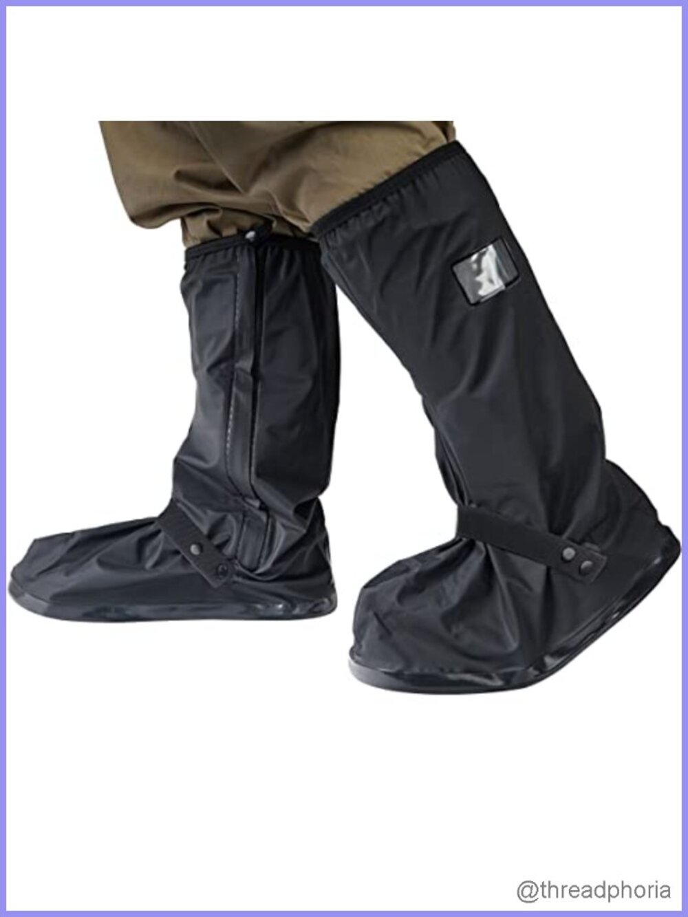 Waterproof Non-Slip Rain Boot Shoe Covers Reflector Zipper Foldable Reusable
